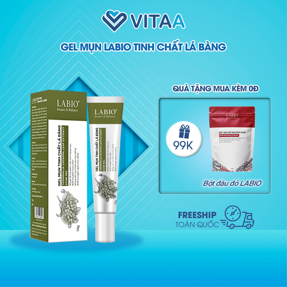 Gel Mụn Tinh Chất Lá Bàng LABIO 15g